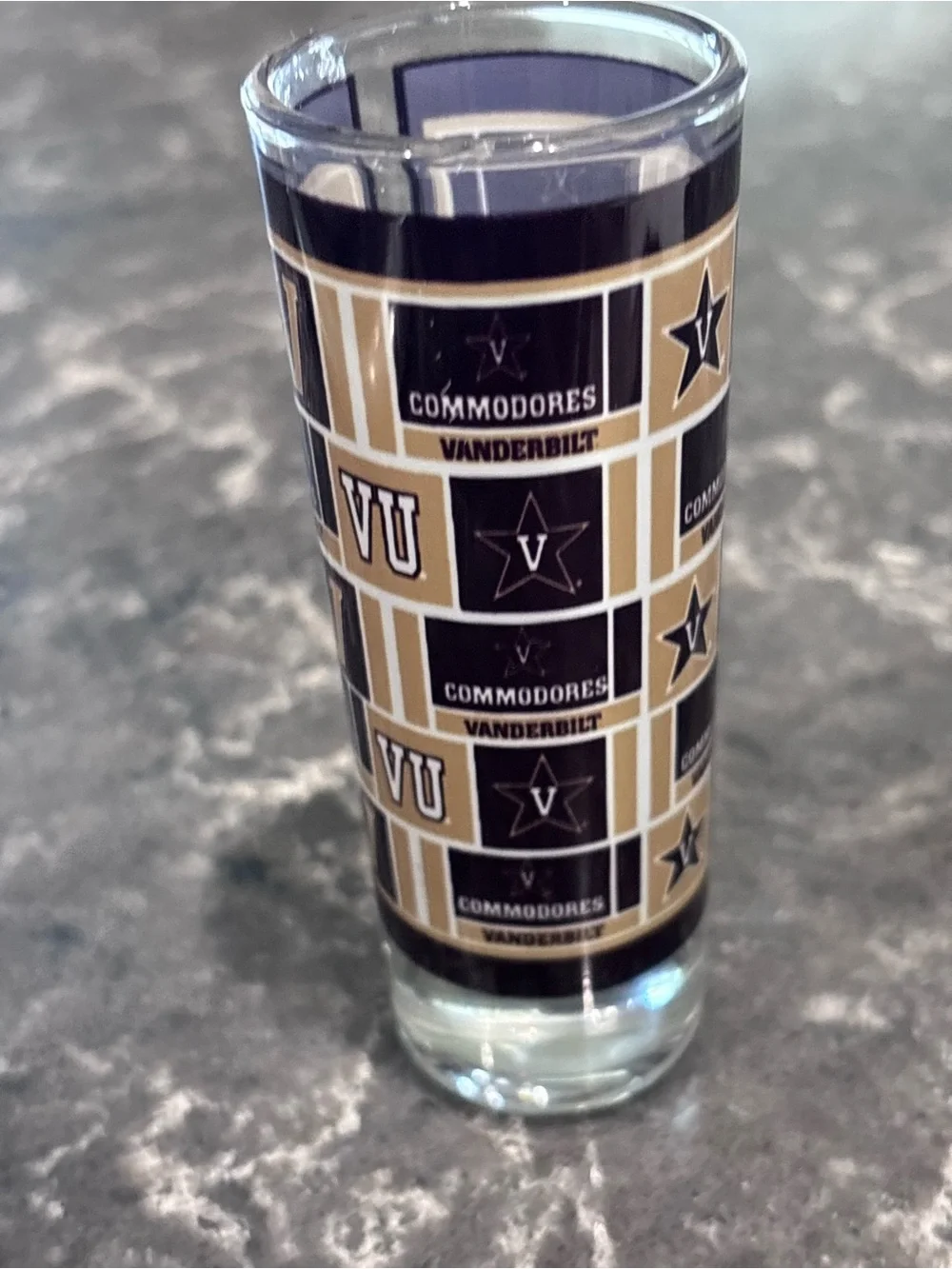 ❗️Vanderbilt Commodores Black and Gold Logo Double Shot Glass